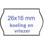 Prijs etiketten 26x16mm golfrand 6/rol Koeling-Vriezer